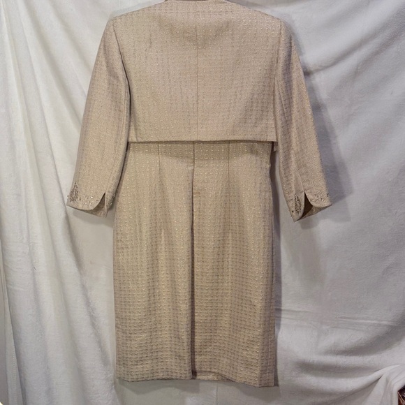 Tahari ASL Metallic Jacquard Dress and Jacket Set by Arthur S. Levine Size 4 - Picture 5 of 13